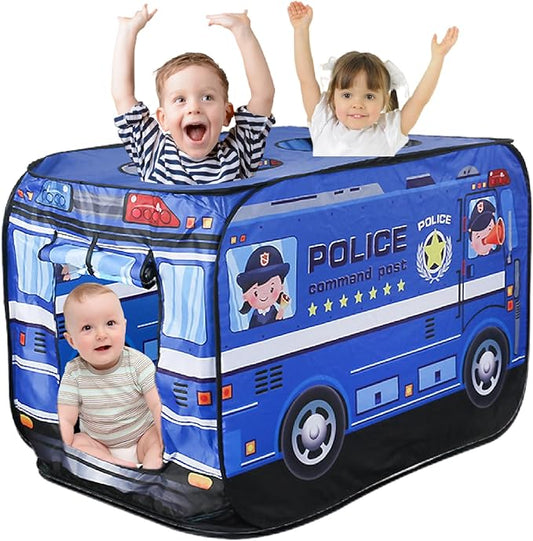 Pop Up Tent for Kids.Police car Tent.Large, Easy to Organize Police Toys.Police Gear for Kids.Boys and Girls Imaginative Play.Indoor Outdoor Pretend Play