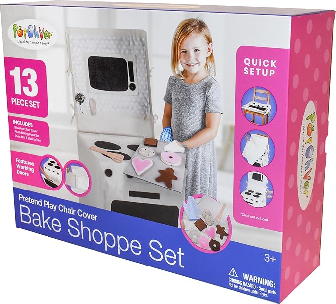 Bake Shoppe Playset -15 Pieces Pretend Play Fabric Kitchen Stove Set - Includes Plush Pretend Food Baked Goods & Accessories - Perfect for Imaginative Role Play for Girls & Boys Ages 3+