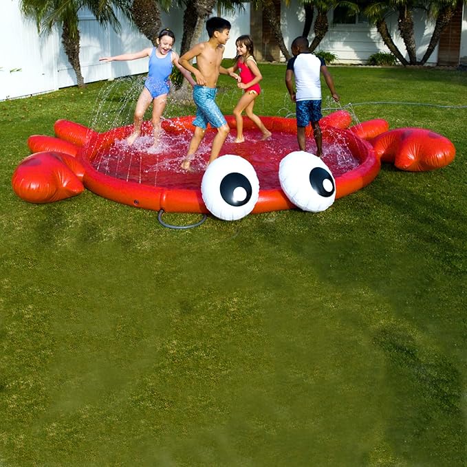 BigMouth Inc Splash Pad Sprinkler Water Toy for Kids, Outdoor Summer Backyard Spray Game for Toddlers - Crab