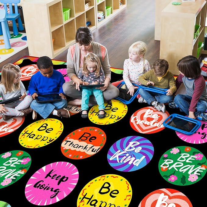 Classroom Rugs, Preschool Rugs for Elementary, School Learning Seat Area Rug, Non-Slip Educational Classroom Carpet, Washable Kids Mat for Playroom Nursery (Style 9, 13'x 7'5")