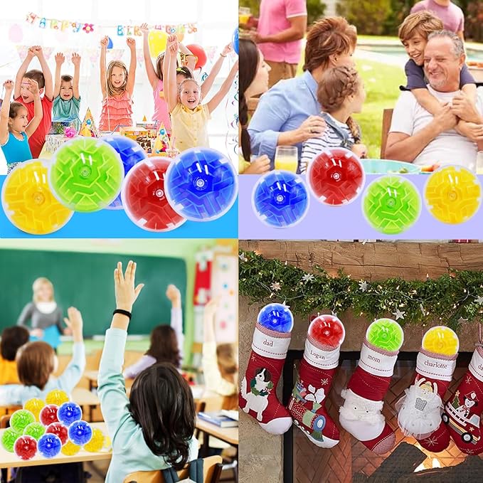 50 Pack 3D Puzzle Ball Brain Games Toy, Mini Puzzle Ball Games for Kids Ages 6 7 8-10 Boys Girls Adults, Brain Teaser Fidget Toys, Magic 3D Maze Ball for Boys Girls Birthday Gifts Classroom Prize