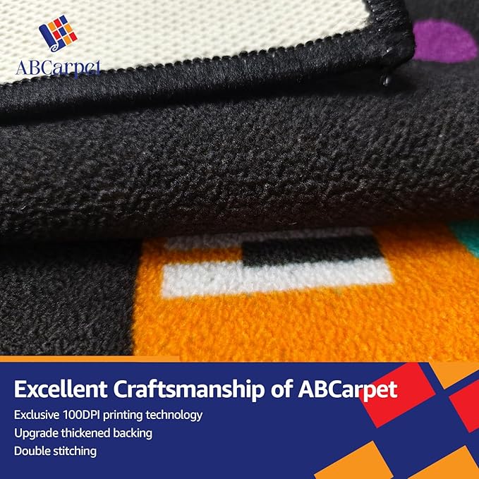 Classroom Rug Carpet 6'5"x8'5" Music Seating Learning Rug Elementary Area Carpet Non Slip Washable Soft Classroom Playmat for Preschool, Nursery, Playroom