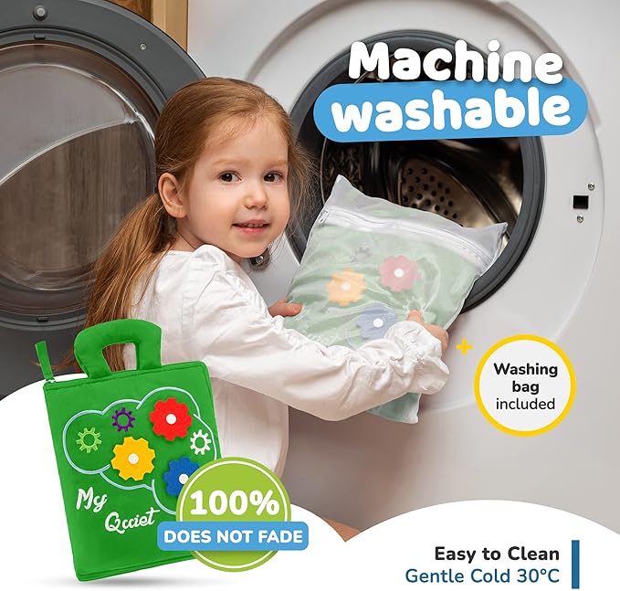 deMoca Montessori Busy Book Toddler Travel Toys 1-3 - Activity Quiet Book Airplane Travel Toys for Toddlers 1-3, Busy Board with Car and Plane Activities, Boys & Girls Birthday Gift