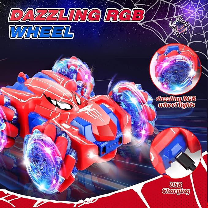 Dolanus Spider Remote Control Car, RC Cars Kids Toys Boys 3-5, Toys for Ages 8-13, Gifts for 3 4 5 6 7 8 10 12 Year Old Boys Kids Toddlers Birthday