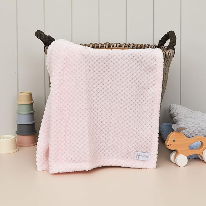 Baby Girl Gift Set New Born Baby Gift Baby Pink Bunny Security Blanket Soft Fleece, Suitcase Keepsake Box Blanket Booties & Baby Gift Basket Unique Present fBaby Shower & Newborn Lovey Welcome