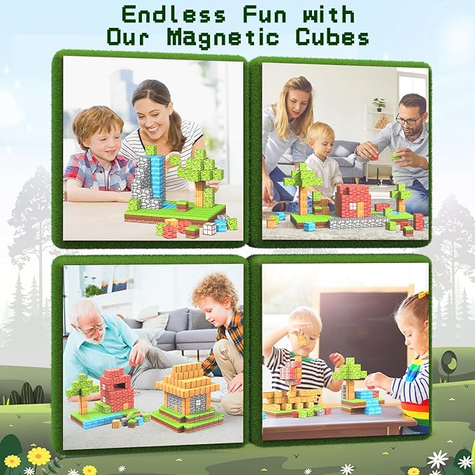 100PCS Magnetic Blocks, 1 inch Building Blocks for Kids, SETM Sensory Toys for Toddlers, Building Blocks Cubes, Birthday Gift for Boys and Girls Aged 3-12 Creative Construction Toys