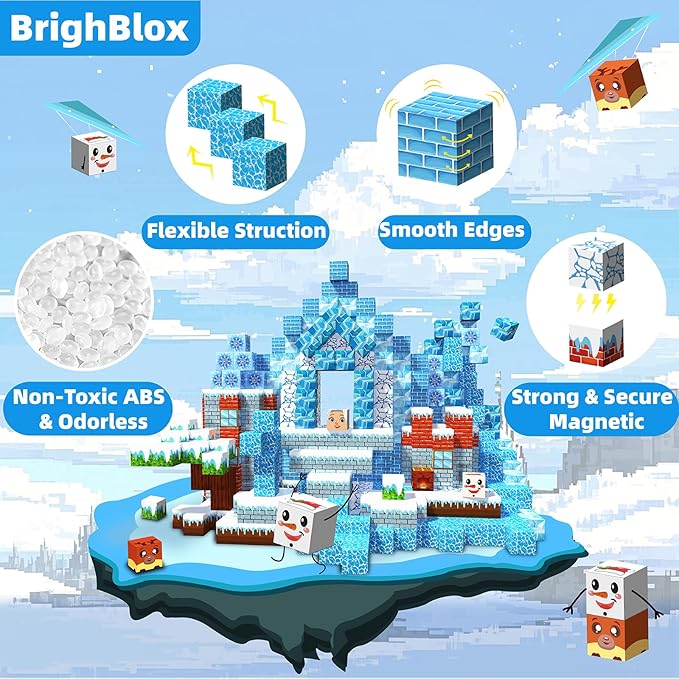 Magnetic Blocks, 120PCS Magnetic Building Blocks Magnet Cubes STEM Montessori Sensory Educational Toys for Kids Boys Girls Ages 3 4 5 6 7 8 9 10 Birthday Gifts
