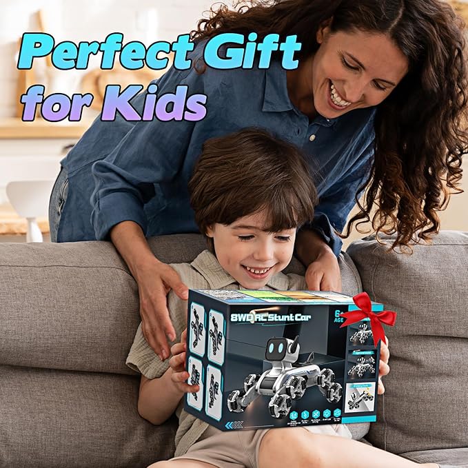 Robot Dog Toys for Age 8-13, 8WD Remote Control Cars Robot Dog Rc Car with Light & Sound, Toys Gifts for 6 7 8 9 10 11 12 Year Old Boys Christmas Birthday Coolest Gifts for Boys 8-12