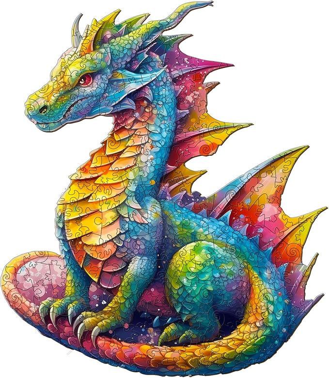 Wooden Puzzles for Adults and Kids, Dragon (XL-560pcs) Wooden Jigsaw Puzzles, Unique Shaped Animal Wood Puzzles Adult and Kid Family Game 21.7 * 18.6in