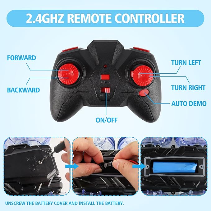 Amphibious RC Car with Gesture Control & LED Lights - Waterproof All-Terrain Vehicle for Kids 6-12, Perfect Outdoor Toy for Land & Water, for Ages 6-12