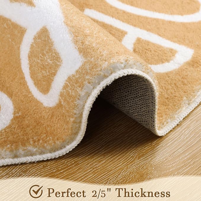 Topotdor Round Kids Play Rug Alphabet Nursery Area Rug Extra Large Soft Crawling Play Mat for Children Toddlers Bedroom (47 inch, Brown)