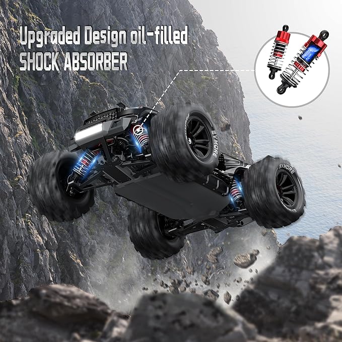 1/16 Brushless RC Cars for Adults & Boys, Fast 43 Mph, Electric 4WD High Speed RC Car, All-Road Remote Control RC Truck with Two 2S Lipo Batteries, Compatible with 3S Lipo