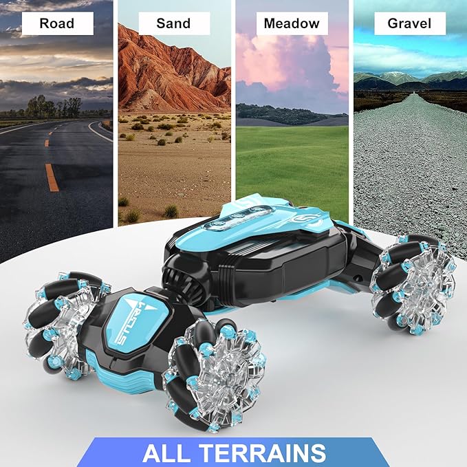 Gesture Sensing Rc Stunt Car,Remote Control Car 2.4ghz 4wd 360 Degree Rotating Transform with Lights Music,Kids Toys for Boys 4-7,3-6 Year Old Boy Birthday Gift & 3-12 Best Gift for Kids