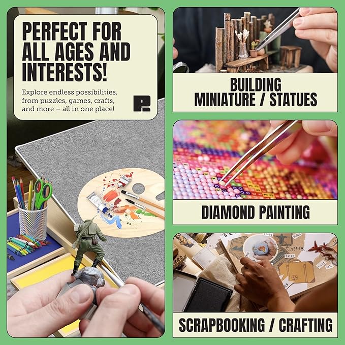 Puzzle Ready Puzzle Board with Tilting Drawers & Cover Mat - 1500-Piece Wooden Jigsaw Puzzle Table - 36″ x 27″ Portable Board with 3 Tilting Angles & Felt Working Surface