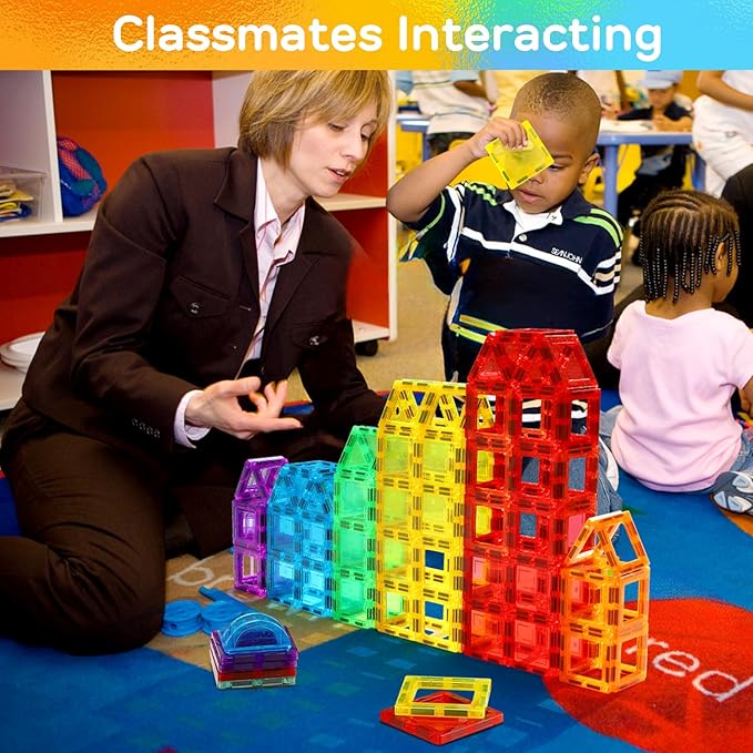 TOY Life Magnetic Tiles for Toddlers 3-5 62 Pcs Magnet Blocks for Kids Ages 4-8 STEM Tile Building Toys Birthday Gift for Boys and Girls