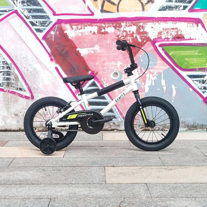 12 14 16 18 Inch Kids Bike BMX Style Bicycle with Training Wheels Coaster Brake for 1-10 Years Old Toddlers Boys Girls Multiple Colors