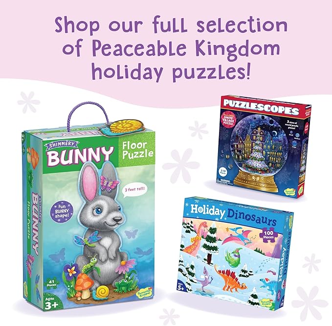 Peaceable Kingdom Easter Bunny Scratch and Sniff Puzzle with Easter Candy Scented Pieces - 76 Piece Jigsaw Puzzle Easter Gift for 5 Year Olds and up