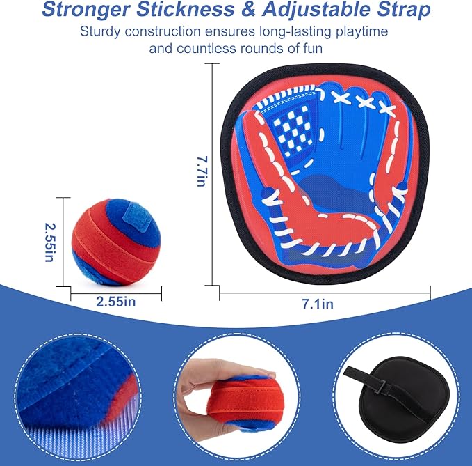 Aywewii Toss and Catch Ball Set Outdoor Beach Pool Toys for Kids Games Baseball Ball Catch Game Toddler Toys Games Gifts for 3 4 5 Year Old Boys Girls Birthday Gifts Easter Basket Stuffers