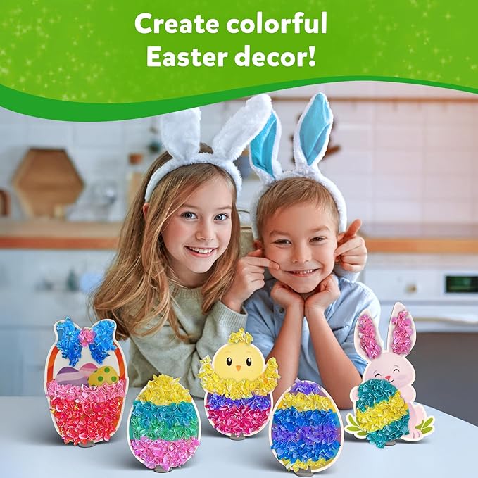 Skillmatics Poke-in Art - Easter Fun, Mess-Free for Kids, DIY Wood Craft Kits, Creative Activity, Easter Basket Stuffers, Gifts for Girls and Boys Ages 4, 5, 6, 7, 8, 9