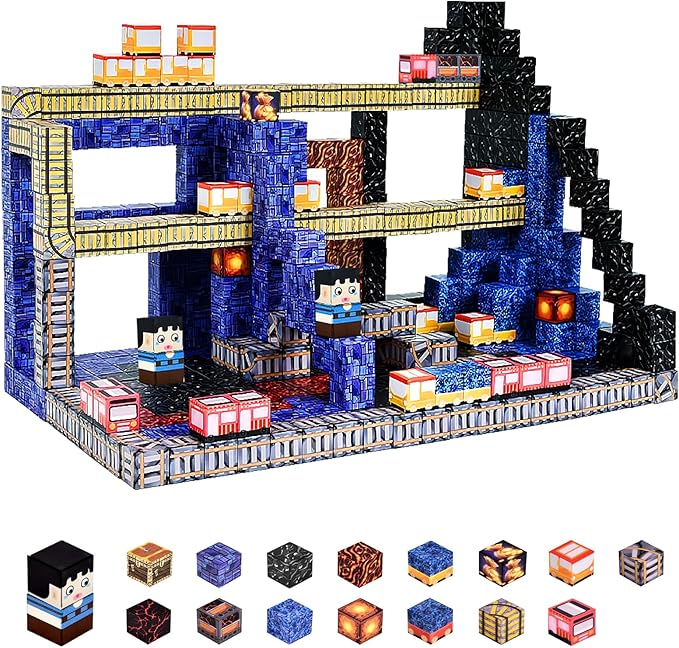 Magnetic Blocks Building Toys for Kids: 100PCS Magnet Cubes Trains Set - Kids Toys for Christmas Birthday Gifts - Magnetic World for Boys & Girls 3+