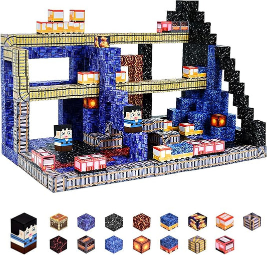 Magnetic Blocks Building Toys for Kids: 100PCS Magnet Cubes Trains Set - Kids Toys for Christmas Birthday Gifts - Magnetic World for Boys & Girls 3+