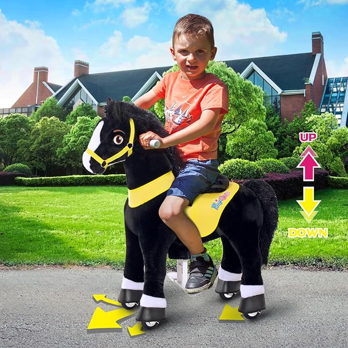 PonyCycle Pony Cycle 4-7 Ride on Pony Toy Spring Rocking Horse Riding Toy Essential Model E (35.4" Height/Size 4) Horse Rider Ride on Toys Bouncy Animals Toddlers Spirit Riding Horse Black E438