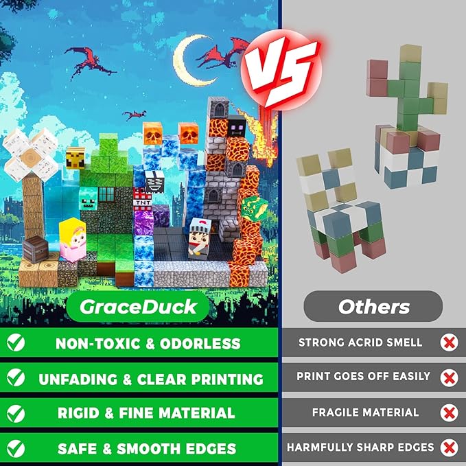 Magnetic Blocks - 150 PCS Build Dark Hell Forest Castle - Magnetic Toys for Montessori Toddler Christmas Birthday Gifts - STEM Sensory Toys for 3 4 5 6 7 8 9 10 Year Old Boys & Girls