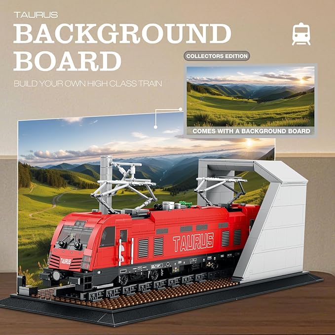City Train Set with Base,MOC Classic Car Building Block Kit,Retro Taurus Electric Train 66020,Model for Adult Truck Lovers,Gifts for Kids, Boys & Girls Home Décor,1939 PCS