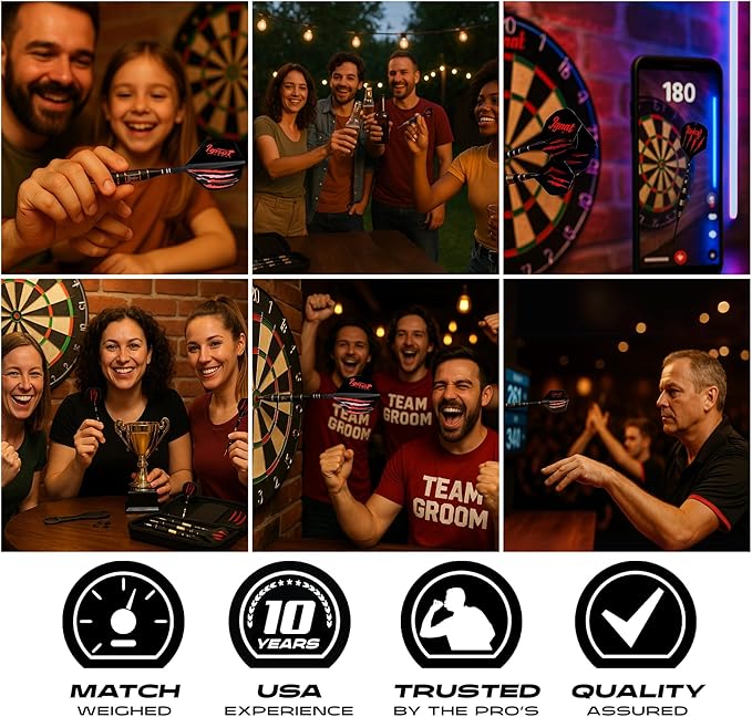 IgnatGames Steel Tip Darts Set - 3/6/12 Pack Brass Darts Metal Tip Set with Exquisite Case - Aluminum Shafts, 2 Sets of Flights, Dart Tool & Sharpener