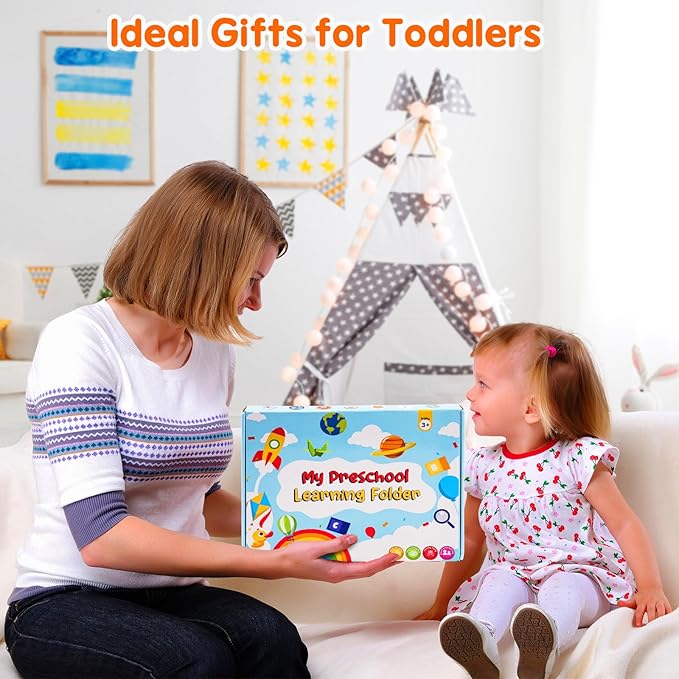 Kids Book Gifts for 3 4 5 Year Old Girls, Pre-assembled Stickers & Reusable, Activity Books for Kids Ages 3-5 - Learning Activities,Toddler Educational Toys, Autism Learning Support, Birthday Gifts