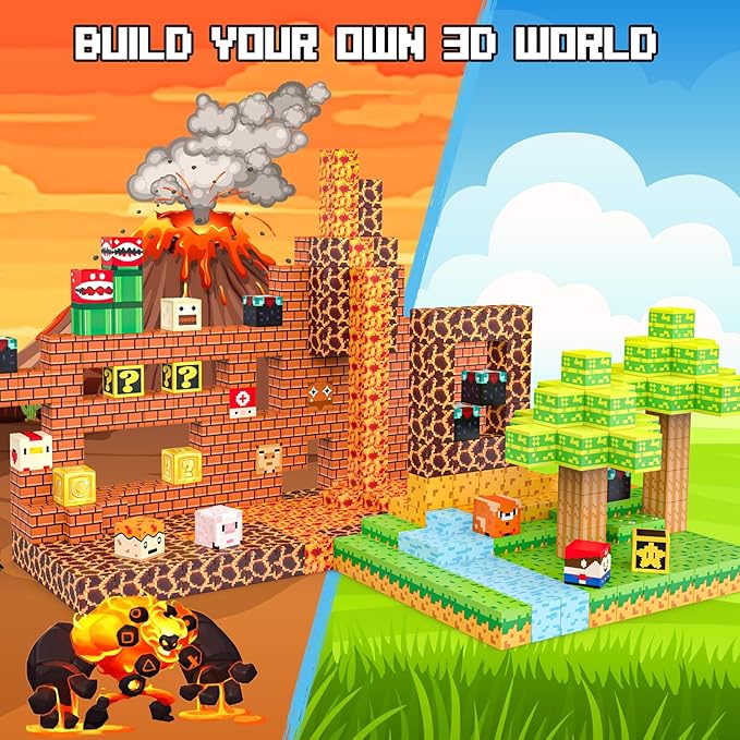 Fuwidvia Magnetic Blocks - 100PCS Magnets Cubes, Magnetic Building Blocks STEM Montessori Sensory Toys for 3 4 5 6 7 8-13 Year Old Boys Girls Birthday for Kids