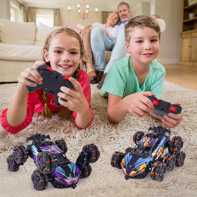 Cool 8 Wheels Hand Controlled RC Stunt Car Toys, Xmas Gifts and Birthday Presents for Kids, Gesture Sensing Remote Control Cars for Boys Age 6 7 8-10 11 12 Year Old