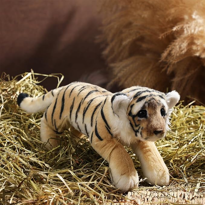 15 Inch Stuffed Animal Stuffed Tiger Leopard Lion Plush Toys Realistic Plush Gifts Wild Animal Toys Jungle Animals for Boys Girls Birthday Parties Gift(Tiger)