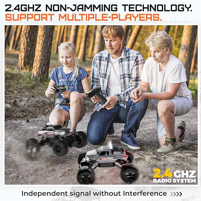 BEZGAR Remote Control Monster Trucks for Boys Age 4-7 - 1:14 All Terrain Rc Truck for Kids with Rechargeable Battery, 2.4GHz Remote Control Cars for 8-12 Year Old Boys Girls, Monster Trucks Toys