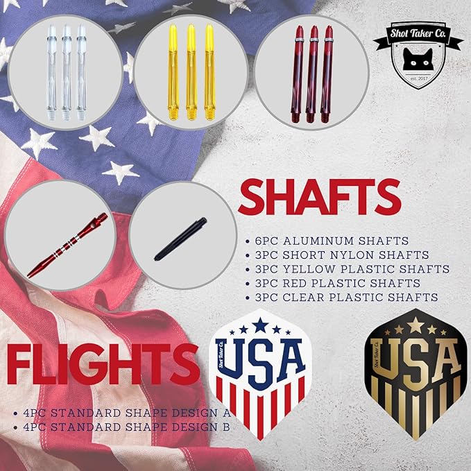 Soft Tip Darts Set - Professional Darts for Electronic Dartboard - Includes Brass Barrels + Plastic & Aluminum Shafts + Rubber O'Rings + Flights + 50PC 2BA Tips + Wrench