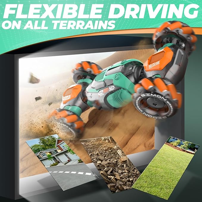 Dysaim Gesture Sensing RC Stunt Car, Gesture RC 2.4GHz Remote Control Sensor Twist Car for Boys Age 6-12 yr