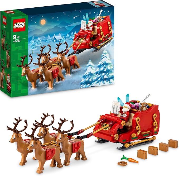 LEGO Santa's Sleigh - Building Toys for Kids, Boys & Girls, Ages 9+ - Indoor Christmas Decorations for Home W/Santa Claus Figurine & Reindeer - Gifts for Boys & Girls - 40499