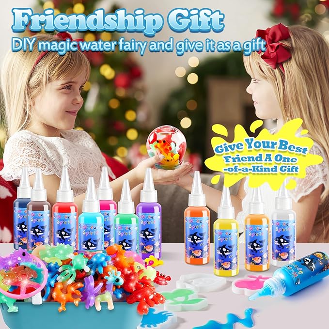 Aqua Fairy Water Gel Kit, Magic Water Elf Toy Kit, Toys Gifts for 3-12 Year Old Boys Girls Kids, Craft Kit with 24 Colors Magic Gel and 20 Shape Molds, Party Favors, Arts & Crafts DIY STEM Toy