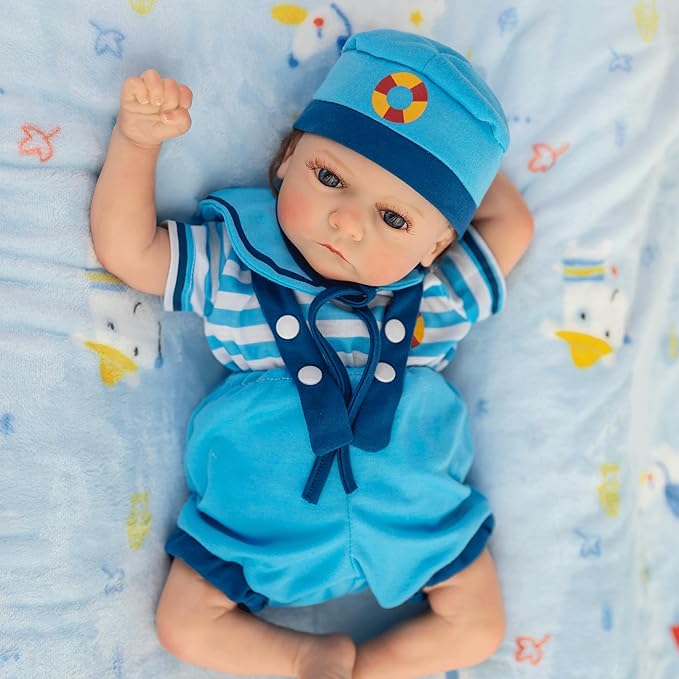 FANCCI Realistic Reborn Baby Dolls Boy,18 Inch Lifelike Newborn Baby Doll Real Life Baby Dolls Soft Weighted Reborn Doll Christmas or Birthday Gift Toys for 3+ Years (Boy)