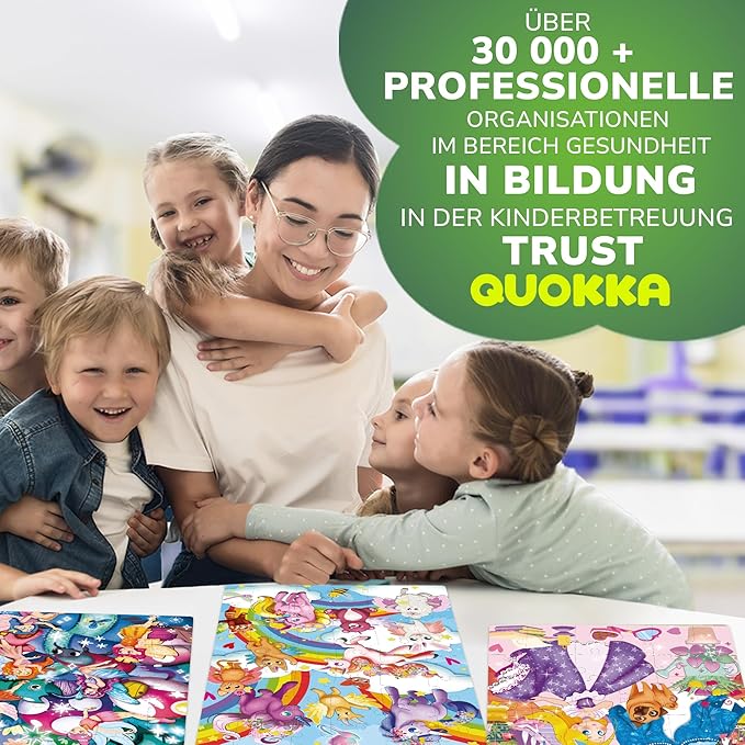 QUOKKA Puzzles for Toddlers 3-5 – 4 x 48 Pieces Puzzles for Kids Ages 3-4 – 12 Toy Learning Vert Girls for 4-6 – Jigsaw Game for Boy and Girl 3-5-7 Year Old