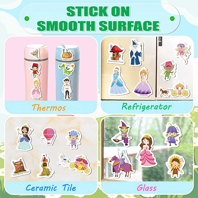 Reusable Sticker Books for Toddlers 1-3, Stickers for Kids, Reusable Stickers for Toddlers 2-4 Years, Airplane Train Car Travel Essentials Toy for Kids Girls Boys (Fairy Tale+Ocean World)