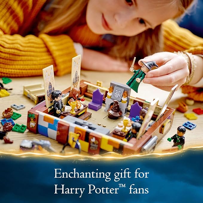 LEGO Harry Potter Hogwarts Magical Trunk, Luggage Set, Building Toy Idea for Kids, Customizable Toy, Girls & Boys with Movie Minifigures and House Colors, 76399