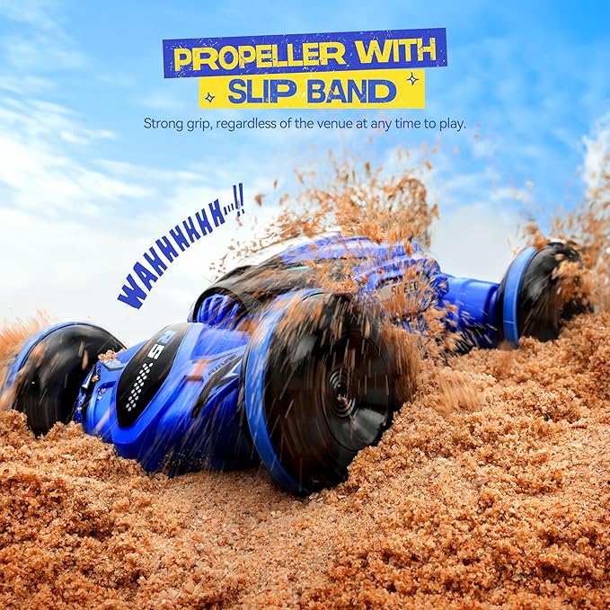 Ruko Q150 Amphibious Remote Control Car, 4WD Off-Road RC Stunt Car, IPX6 Waterproof Transform Vehicle Toys with 360° Rotating for All Terrain, Ideal Gifts for Kids