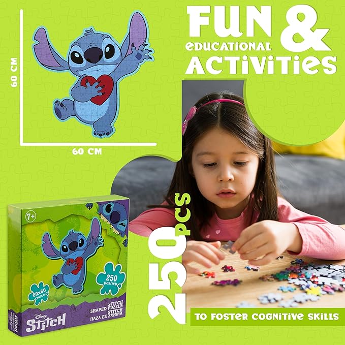Disney Stitch Jigsaw Puzzle for Kids Teens or Adults 250 Pieces 7 Years Up Family Activity, Stitch Gifts