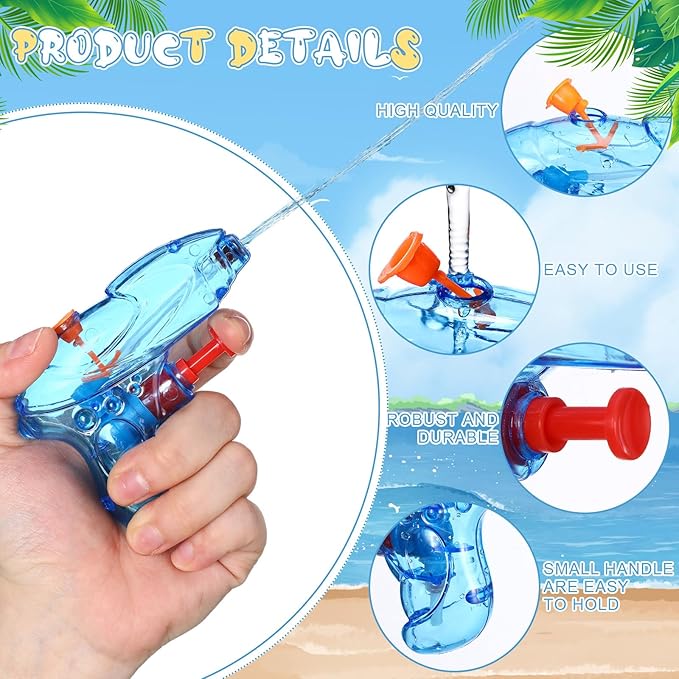 Leyndo 32 Pack Mini Water Gun for Kids Colorful Blaster Squirt Pistol Small Fun Water Gun Bulk for Outdoor Beach Game Summer Swimming Pool Party Favor(Vibrant Style)