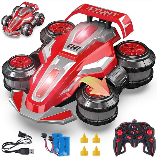 4WD Remote Control Car 360° Spins RC Stunt Car with Lights&Music,Best Birthday Gifts Toys for 6 7 8 9 10 11 12 Year Old Boys