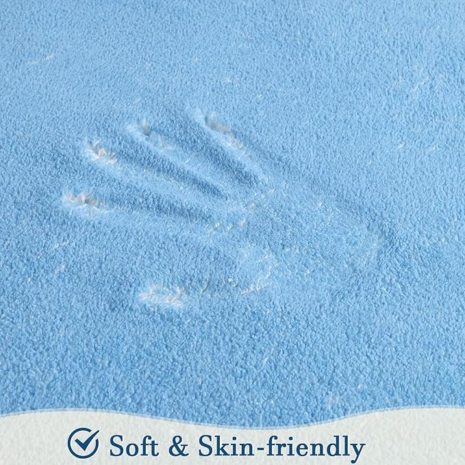 Topotdor Round Kids Play Rug Alphabet Nursery Area Rug Extra Large Soft Crawling Play Mat for Children Toddlers Bedroom (63 inch, Sky Blue)