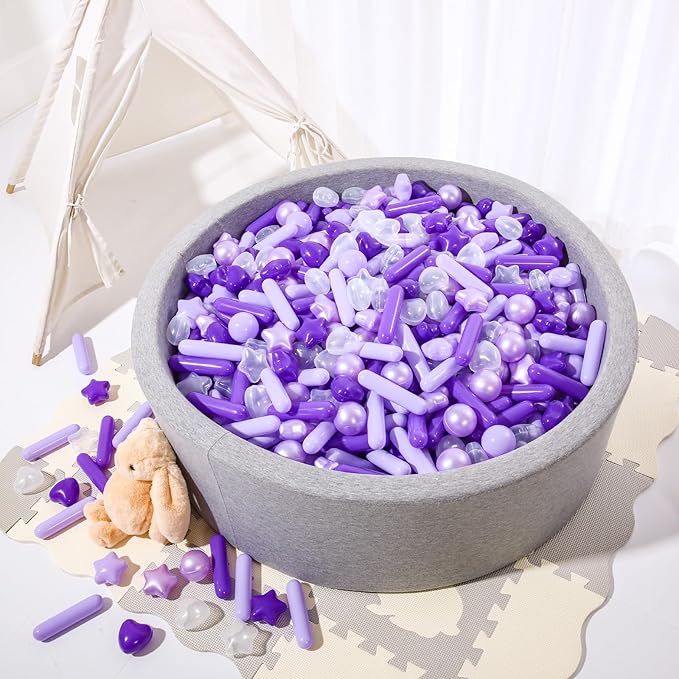 STARBOLO Ball Pit Balls for Toddlers - Macaron 100 Ball Pit Balls Crush Proof Plastic Toy Balls for Toddlers Ball Pits, Ball Pit Play Tent, Baby Pool Water Toys(Mixed Purple)