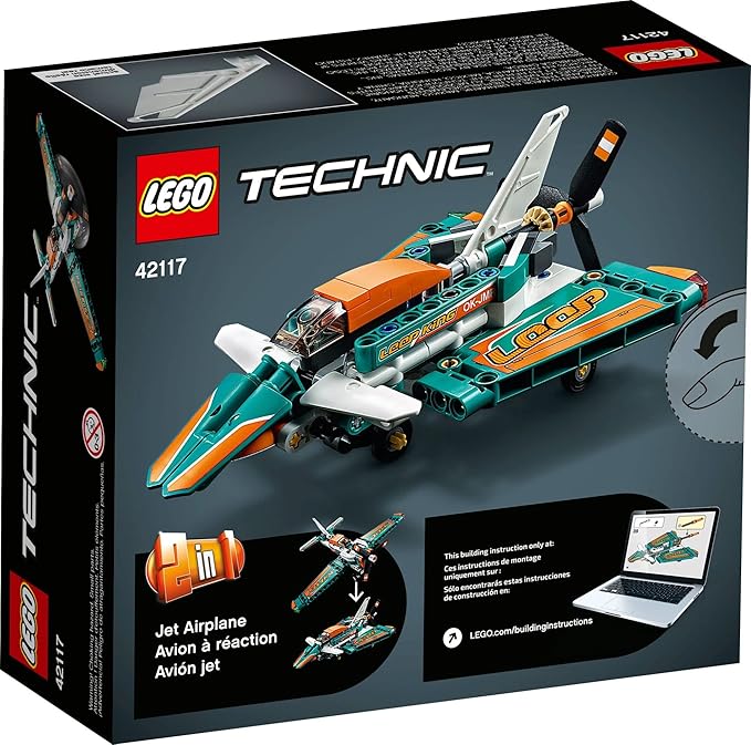 LEGO Technic Race Plane 42117 Toy to Jet Aeroplane 2 in 1 Stunt Model Building Set for Kids, Boys and Girls 7 Plus Years Old, Gift Idea
