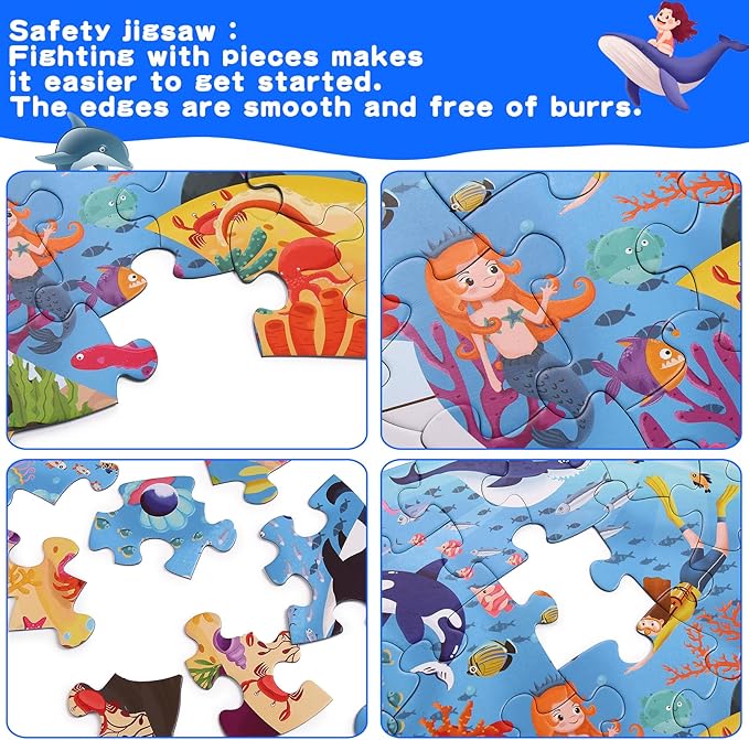 Floor Puzzle Suitable for Children Aged 3-10, Unique Large Irregular Animal Shaped Art Puzzle Suitable for Boys and Girls 36 Pieces Toys As Gifts for Children (Dolphin)